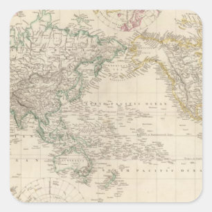 Adesivo Quadrado Projeção de Mercators do mundo