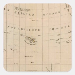 Adesivo Quadrado Projeção rara do Pólo Norte