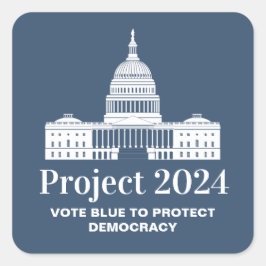 Adesivo Quadrado Projeto 2024 Votação pela Democracia