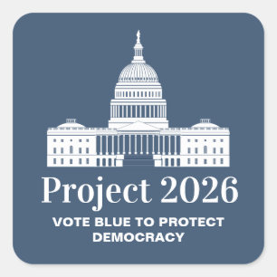Adesivo Quadrado Projeto 2026 Voto pela Democracia