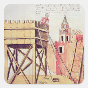 Adesivo Quadrado Projeto para uma torre do cerco