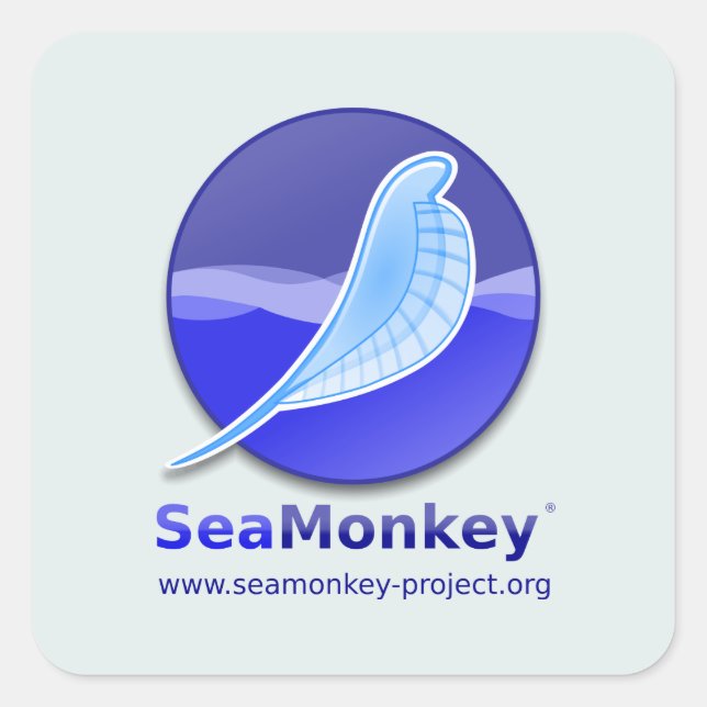 Adesivo Quadrado Projeto SeaMonkey - Logotipo Vertical (Frente)