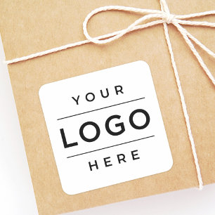 Adesivo Quadrado Promoção de Logotipo Branco Personalizado para Emp