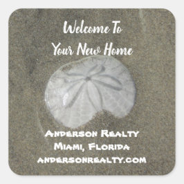 Adesivo Quadrado Promoção de vendas a residências costeiras em dóla