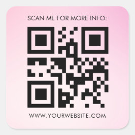 Adesivo Quadrado Promocional Comercial Gradiente Rosa de Código QR