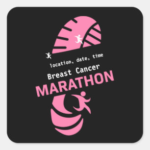 Adesivo Quadrado Promocional de maratona de caridade mercadoria T