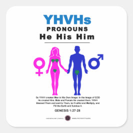 Adesivo Quadrado Pronounes de YHVH