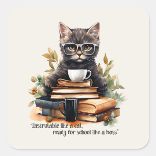 Adesivo Quadrado Pronto Para A Escola Como Um Chefe