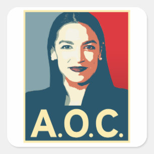 Adesivo Quadrado Propaganda 2024 de AOC