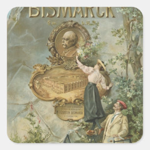 Adesivo Quadrado Propaganda de poster o Fahrrad Werke Bismarck