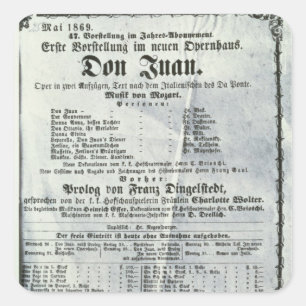 Adesivo Quadrado Propaganda de poster um desempenho 'de Don Juan