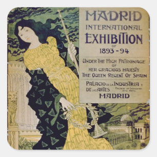Adesivo Quadrado Propaganda para 'o International Exhibi de Madrid