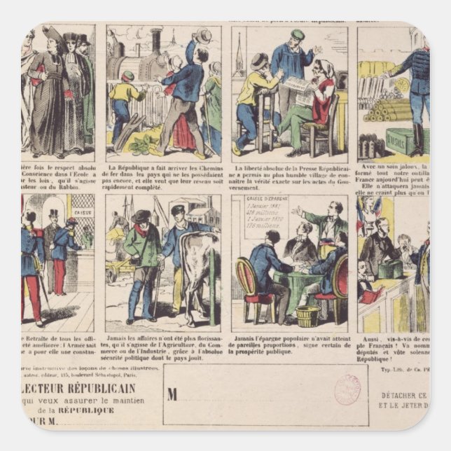 Adesivo Quadrado propaganda republicana (Frente)