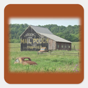 Adesivo Quadrado Propaganda velha do tabaco do malote de correio do