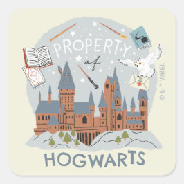 Adesivo Quadrado Propriedade de Hogwarts Desenho Gráfico