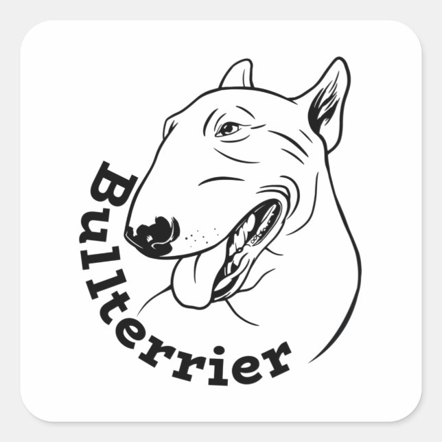 Adesivo Quadrado Proprietário da Canina Bullterrier Dog Lover Gift (Frente)