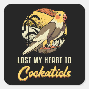 Adesivo Quadrado Proprietários Da Cockatiel Perderam Meu Coração