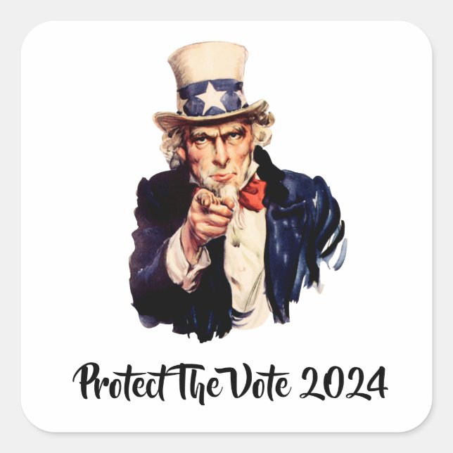 Adesivo Quadrado Proteger O Voto 2024 (Frente)