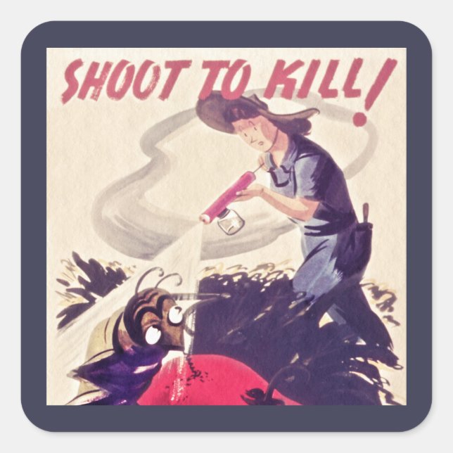 Adesivo Quadrado Proteja o seu jardim dos Insetos (Frente)