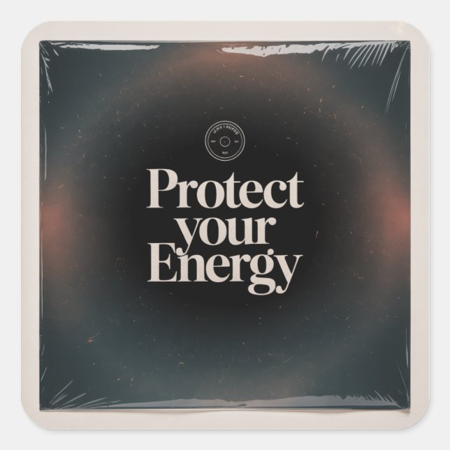 Adesivo Quadrado Proteja Sua Energia (Frente)