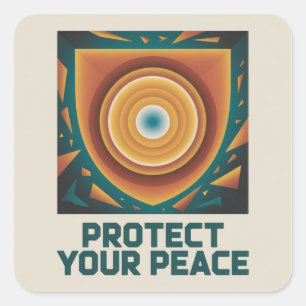 Adesivo Quadrado Proteja Sua Paz