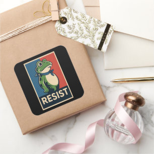 Adesivo Quadrado Protesto de Sapo de Portland Contra Resistência ao