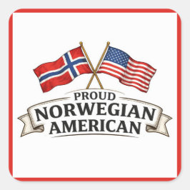 Adesivo Quadrado Proud Norwegian American Stickers