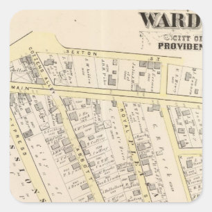 Adesivo Quadrado Providence Rhode Island Map 2