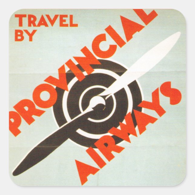 Adesivo Quadrado Provincial Airways (Frente)
