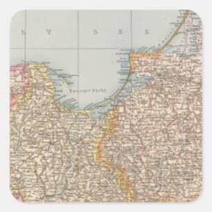 Adesivo Quadrado Prússia de Ost u Westpreussen, de leste e