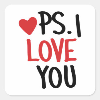 Adesivo Quadrado PS. Eu Te Amo