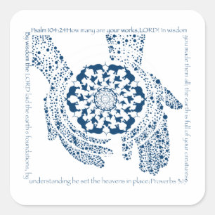 Adesivo Quadrado Psalm 104:24 e Psalm 3:19   Praça Sticker