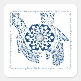 Adesivo Quadrado Psalm 104:24 e Psalm 3:19 Sticker Quadrado