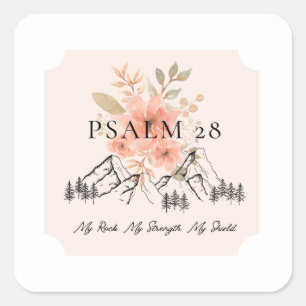 Adesivo Quadrado Psalm 28 Stickers Quadrados