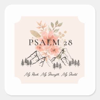 Adesivo Quadrado Psalm 28 Stickers Quadrados