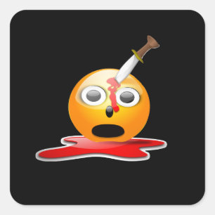 Adesivo Quadrado psicopata emoji