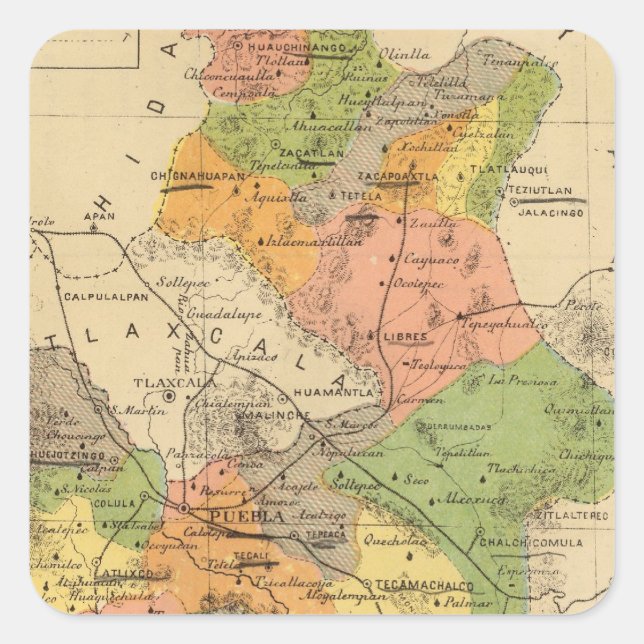 Adesivo Quadrado Puebla, México (Frente)