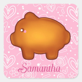 Adesivo Quadrado Puerquito De Piloncillo Pan Dulce