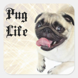 Adesivo Quadrado Pug Life