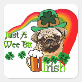 Adesivo Quadrado Pug St Patricks