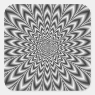 Adesivo Quadrado Pulso do corte da dobra em preto e branco