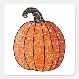 Adesivo Quadrado Pumpkin com brilho