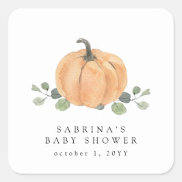 Adesivo Quadrado Pumpkin de Aquarela