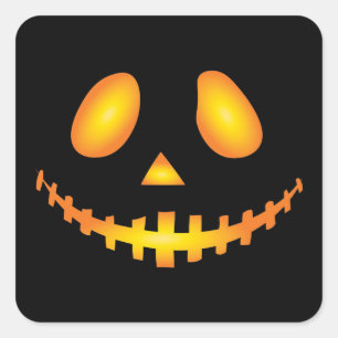 Adesivo Quadrado Pumpkin Face Halloween Jack O Lantern Spooky