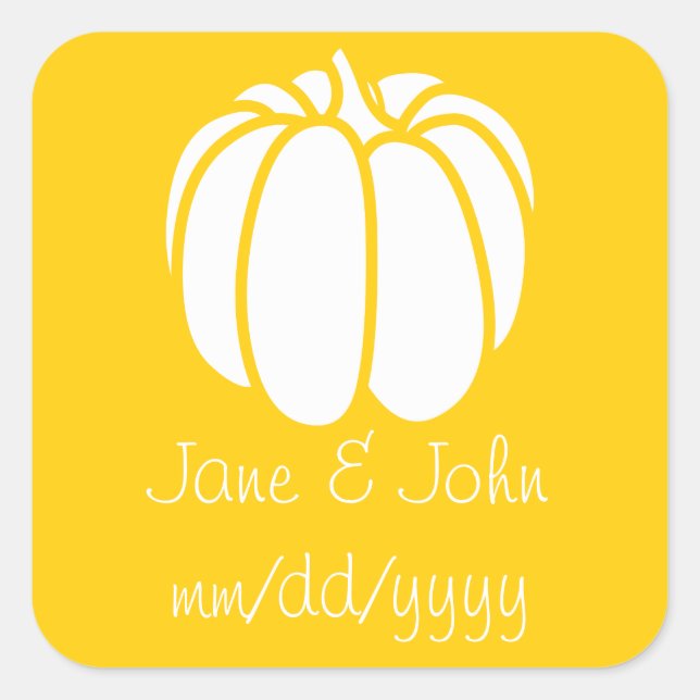 Adesivo Quadrado Pumpkin Patch in Yellow Sticker (Frente)