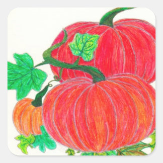 Adesivo Quadrado Pumpkin Patch Stickers