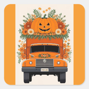 Adesivo Quadrado Pumpkin Pesticado Decorativo