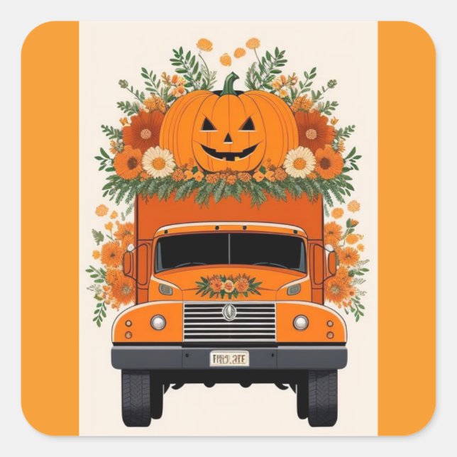 Adesivo Quadrado Pumpkin Pesticado Decorativo (Frente)