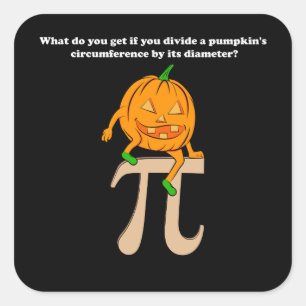 Adesivo Quadrado Pumpkin Pi Math Halloween
