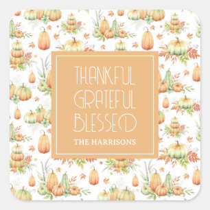 Adesivo Quadrado Pumpkin Russo Sai Feliz Graças